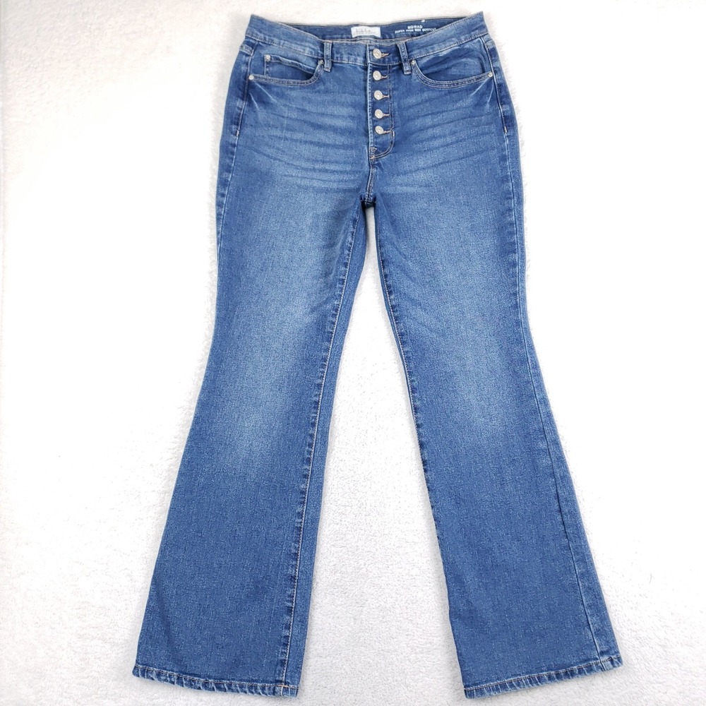 Nicole Miller New York Nomad Super High Rise Bootcut Jeans Medium Wash Size 10